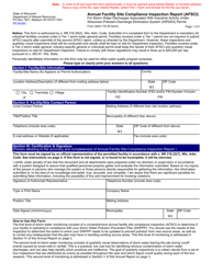 Document preview: Form 3400-176 Annual Facility Site Compliance Inspection Report (Afsci) - Wisconsin