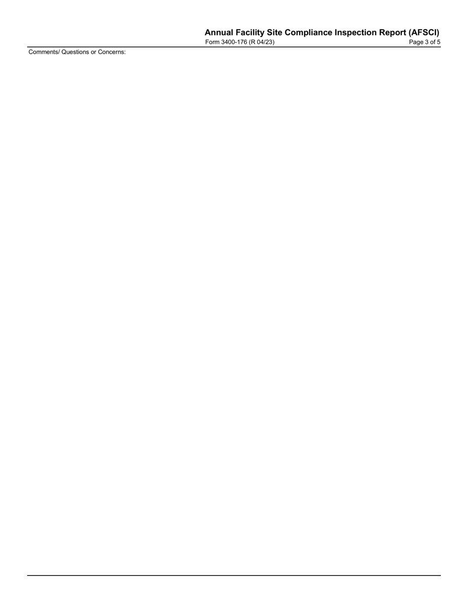 Form 3400-176 Annual Facility Site Compliance Inspection Report (Afsci) - Wisconsin, Page 3