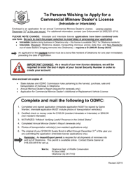 Document preview: Application for Commercial Minnow Dealer's License to Operate in the State of Oklahoma - Oklahoma