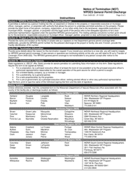 Form 3400-221 Notice of Termination (Not) Wpdes General Permit Discharge - Wisconsin, Page 2
