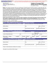Document preview: Form 3400-222 Transfer of Coverage (Toc) Wpdes General Permit Discharge - Wisconsin