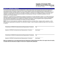 Form 3400-222 Transfer of Coverage (Toc) Wpdes General Permit Discharge - Wisconsin, Page 2