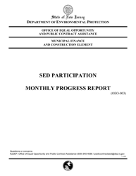Document preview: Form OEO-003 Sed Participation Monthly Progress Report - New Jersey