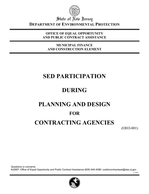 Form OEO-001 Sed Participation During Planning and Design for Contracting Agencies - New Jersey
