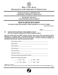 Document preview: Form OEO-002.CQPA Sed Participation Contractor's Quarterly Procurement Activity Form - New Jersey