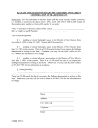 Form NM LF5003-4 Request for Search of Bankruptcy Records and Clerk&#039;s Certification of Search Results - New Mexico