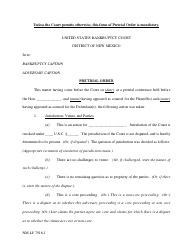 Document preview: Form NM LF7016-1 Pretrial Order - New Mexico