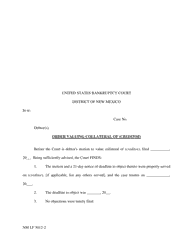 Document preview: Form NM LF3012-2 Order Valuing Collateral of (Creditor) - New Mexico