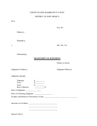 Form NM LF5003-5 Transcript of Judgment - New Mexico