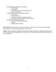 Application for Approval as Instructor in Placing Material Subgingivally - Oregon, Page 3