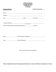 Application for Approval as Instructor in Placing Material Subgingivally - Oregon, Page 4