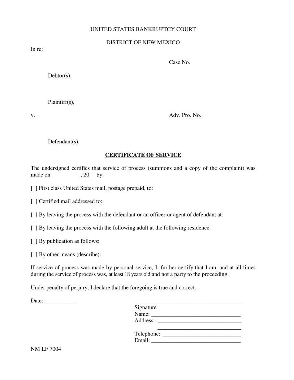 Form NM LF7004 Fill Out Sign Online and Download Printable PDF New