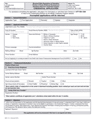Form DOC.111.11 Credential Application - Maryland Child Care Credential Program - Maryland