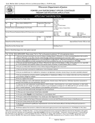 Form DJ-LE-286 Former Law Enforcement Officer Concealed Firearm Certification Application - Wisconsin, Page 2
