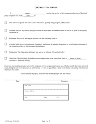 Form LF-74 Third-Party Summons - Florida, Page 2