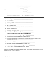Document preview: Form LF-89 Summary of [first] Interim (Or Final) Fee Application - Florida