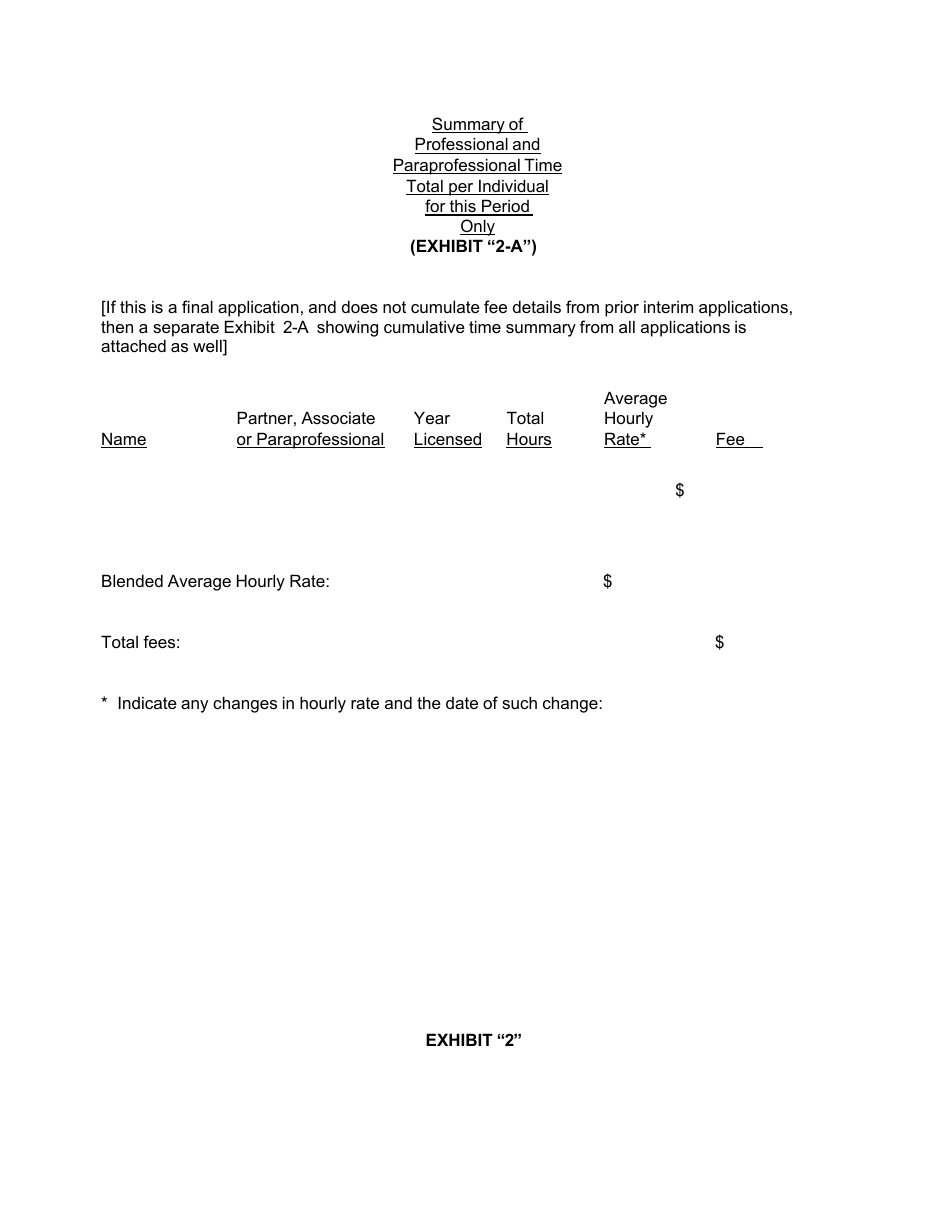 Form LF-89 Summary of [first] Interim (Or Final) Fee Application - Florida, Page 6