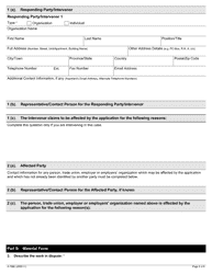 Form A-106 Response/Intervention - Notice of Jurisdictional Dispute in the Construction Industry - Ontario, Canada, Page 2