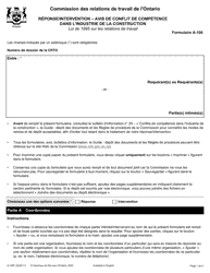 Document preview: Forme A-106 Reponse/Intervention - Avis De Conflit De Competence Dans L'industrie De La Construction - Ontario, Canada (French)