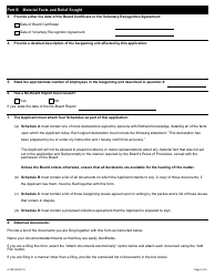 Form A-19 Application Under Section 43 of the Act (Direction That a First Collective Agreement Be Settled by Arbitration) - Ontario, Canada, Page 3