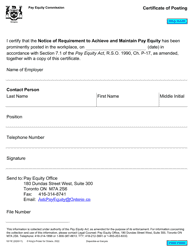 Document preview: Form 1911E Certificate of Posting - Ontario, Canada
