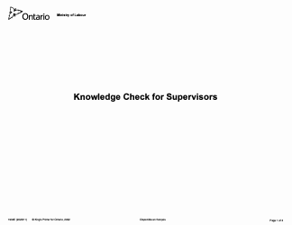Form 1934E Knowledge Check for Supervisors - Ontario, Canada