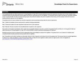 Form 1934E Knowledge Check for Supervisors - Ontario, Canada, Page 2