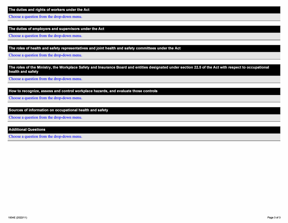 Form 1934E Knowledge Check for Supervisors - Ontario, Canada, Page 3