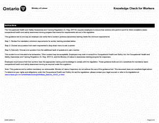 Form 1935E Knowledge Check for Workers - Ontario, Canada, Page 2