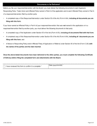 Form A-54 Response/Intervention - Application Under Section 50 of the Act (Unlawful Reprisal) - Ontario, Canada, Page 6