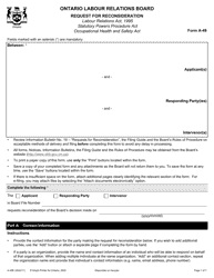 Document preview: Form A-49 Request for Reconsideration - Ontario, Canada