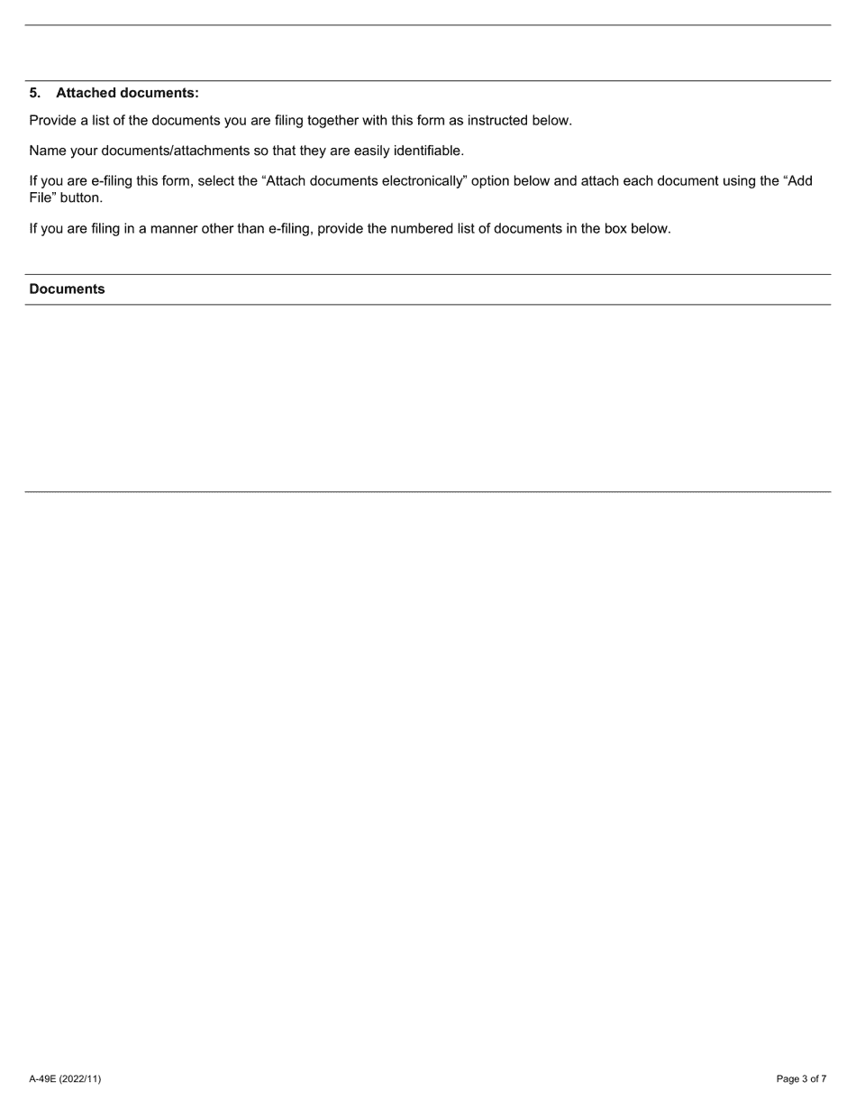 Form A-49 Request for Reconsideration - Ontario, Canada, Page 3