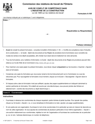 Forme A-105 Avis De Conflit De Competence Dans L&#039;industrie De La Construction - Ontario, Canada (French)