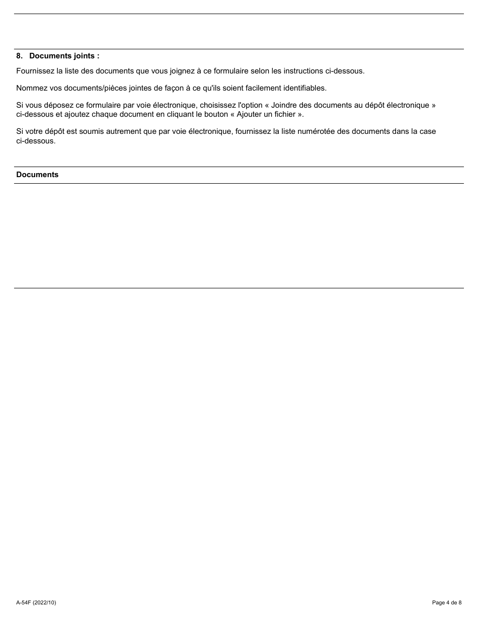 Forme A-54 Reponse / Intervention - Requete En Vertu De Larticle 50 De La Loi (Represailles Illicites) - Ontario, Canada (French), Page 4