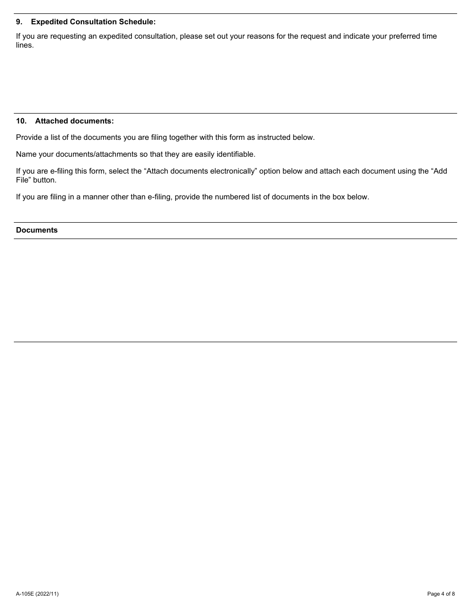 Form A-105 Notice of Jurisdictional Dispute in the Construction Industry - Ontario, Canada, Page 4