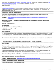 Forme 2028F Demande D&#039;accreditation Concernant Les Systemes De Gestion De La Sante Et De La Securite Au Travail (Sgsst) - Ontario, Canada (French), Page 5