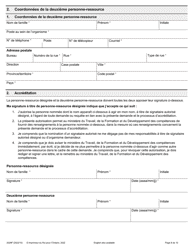 Forme 2028F Demande D&#039;accreditation Concernant Les Systemes De Gestion De La Sante Et De La Securite Au Travail (Sgsst) - Ontario, Canada (French), Page 8