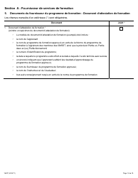 Forme 1963F Demande D&#039;accreditation DES Fournisseurs Du Programme De Formation a L&#039;agrement DES Membres DES Comites Mixtes Sur La Sante Et La Securite Au Travail (Cmsst) - Ontario, Canada (French), Page 15