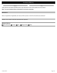 Form A-136 Certificate of Delivery - Ontario, Canada, Page 2
