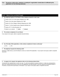 Form A-39 Application Regarding Unlawful Strike or Lock-Out - Ontario, Canada, Page 3