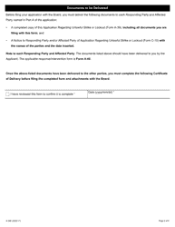 Form A-39 Application Regarding Unlawful Strike or Lock-Out - Ontario, Canada, Page 6