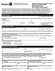 Forme 1791F Demande D&#039;acces Pour L&#039;agent De Formation - Ontario, Canada (French)