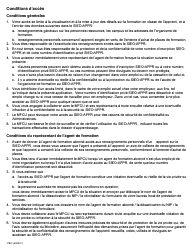 Forme 1791F Demande D&#039;acces Pour L&#039;agent De Formation - Ontario, Canada (French), Page 2