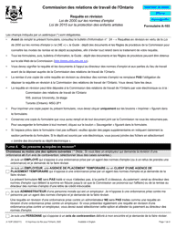 Forme A-103 Requete En Revision - Ontario, Canada (French)