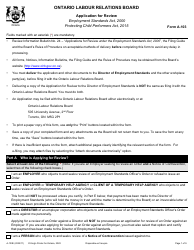 Form A-103 Application for Review - Ontario, Canada