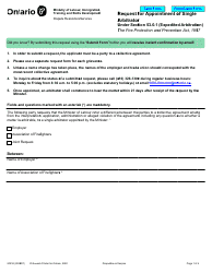 Form 2021E Request for Appointment of Single Arbitrator - Ontario, Canada