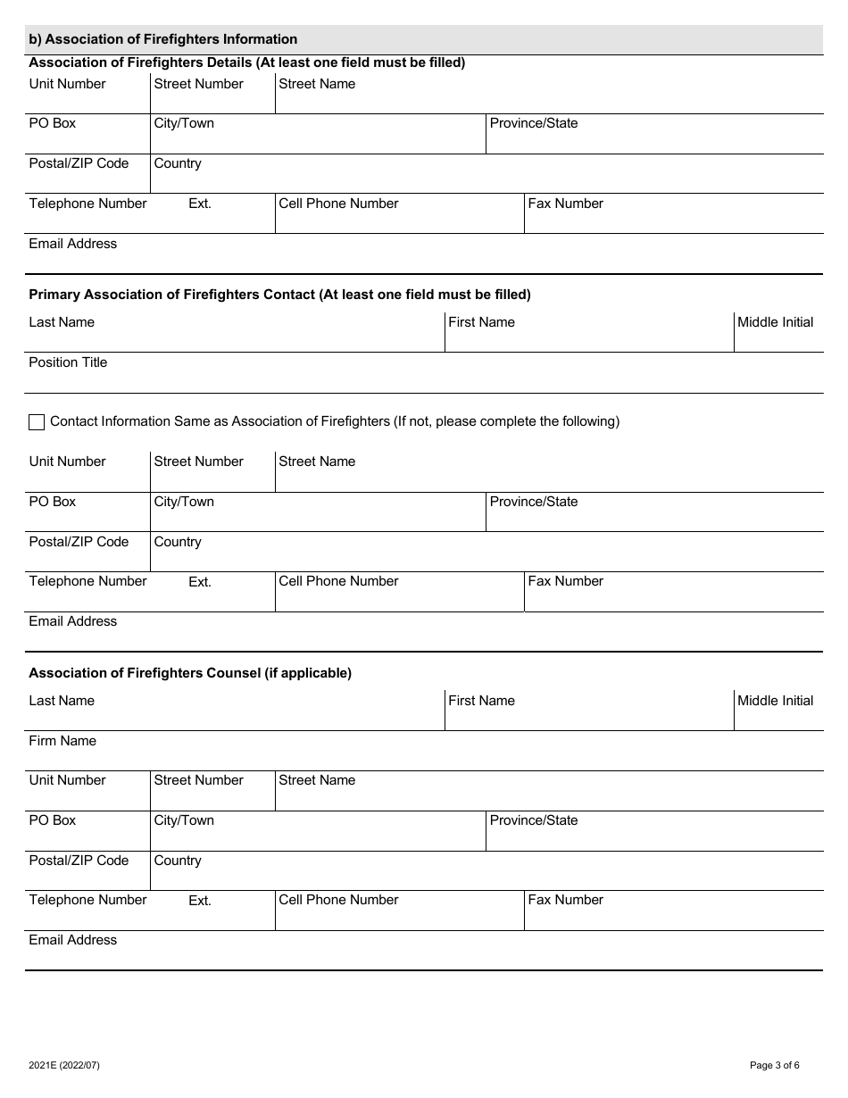 Form 2021E Request for Appointment of Single Arbitrator - Ontario, Canada, Page 3