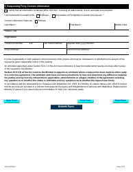 Form 2021E Request for Appointment of Single Arbitrator - Ontario, Canada, Page 6