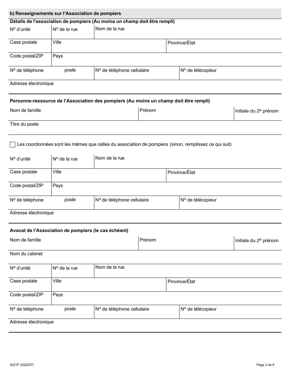 Forme 2021F Demande De Designation Dun Arbitre Unique - Ontario, Canada (French), Page 3