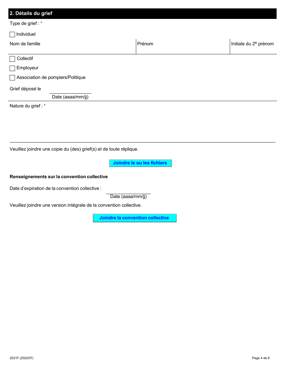 Forme 2021F Demande De Designation Dun Arbitre Unique - Ontario, Canada (French), Page 4